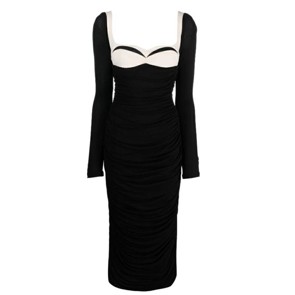 Paris Georgia Talulah Midi Dress in Black & Cream NWT Size Small